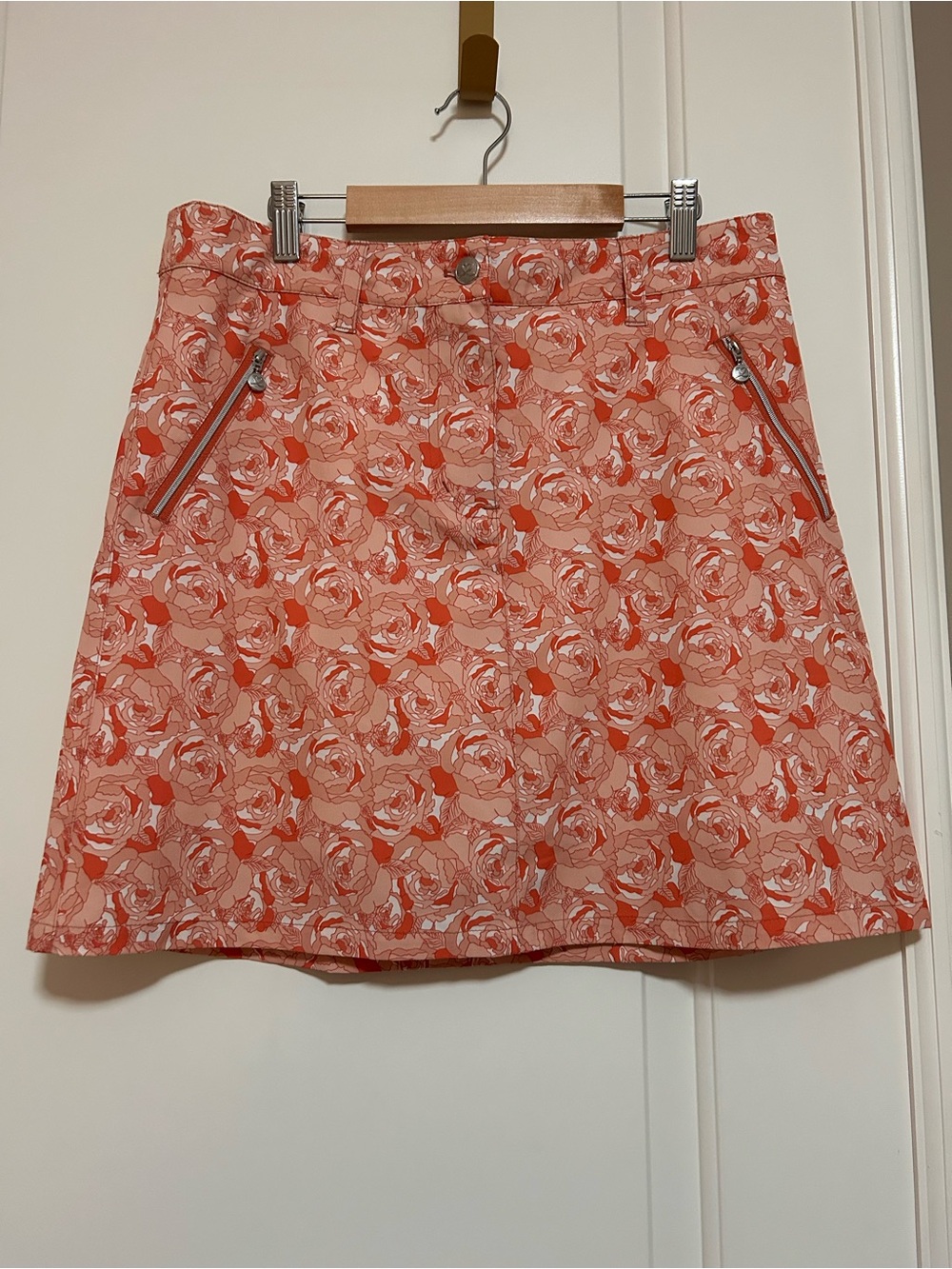 ⛳️🌺🎾Daily Sports Coral Pink Floral Skater Golf Tennis Pickleball Skirt⛳️🎾🌺